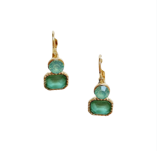 Belinda Gem Drop Earrings - Green