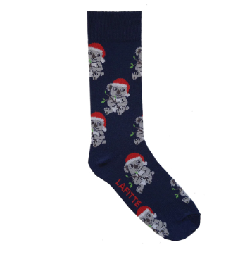 LAFITTE Socks - Christmas Koala - Navy (W8-12, M6-11)