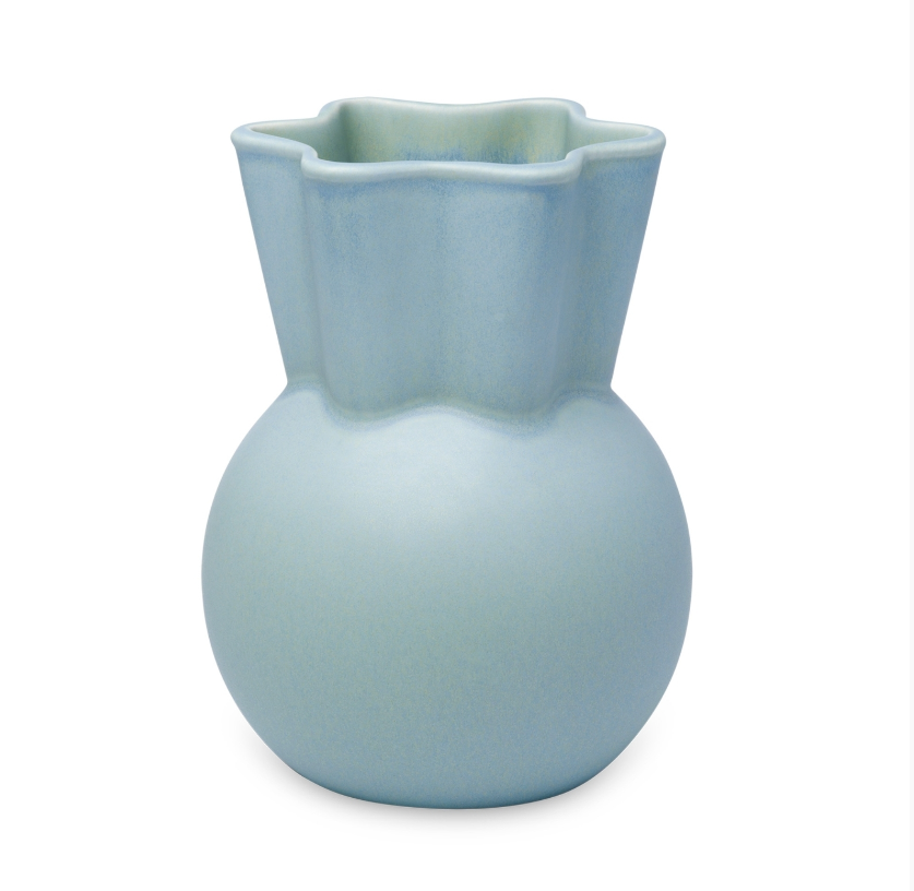 Sweeping Top Vase Light Blue