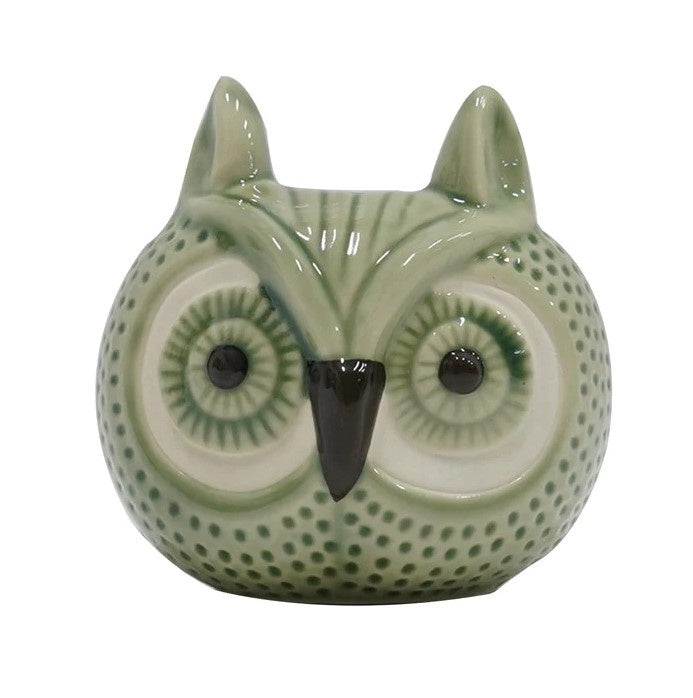 Stone Celedon Owl Bud Vase