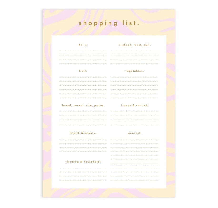 Acid Wash A5 Shopping List Magnet Notepad