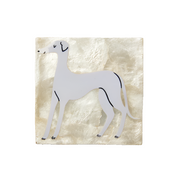 Capiz Shell Art Tile - Pup - Greyhound