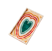 Capiz Shell Art Tray - Golden Heart