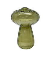Tribe Glass Olive Mushroom Vase - Small
