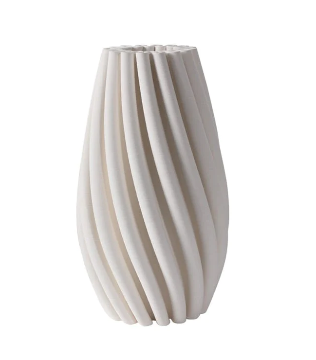 Nord Ceramic White Swirled Vase - Small