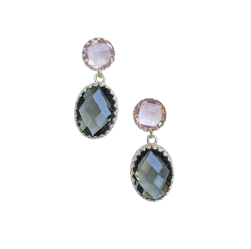 Elle Gem Earring Topaz Pink