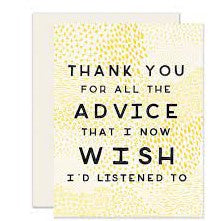 Thank You For All The Advice Card