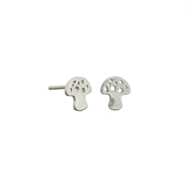 Kinoko Mushroom Stud Earrings - Silver