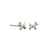 Balloon Pooch Stud Earrings - Silver