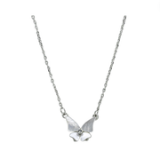 Mother of Pearl Butterfly Necklace - Silver