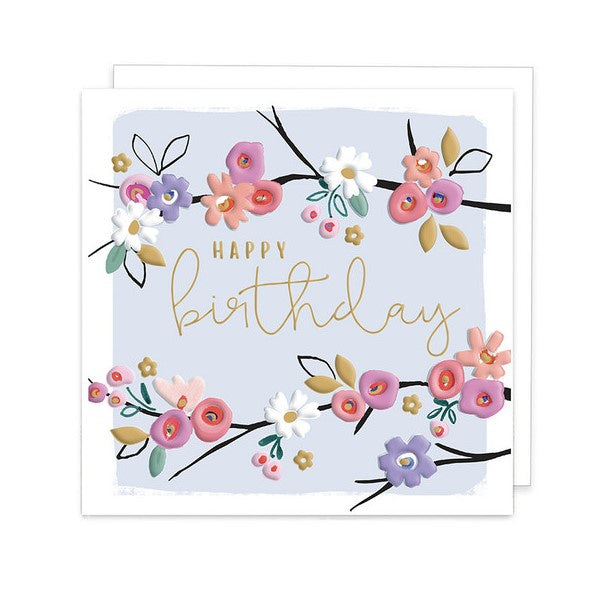 Happy Birthday Floral Blossoms
