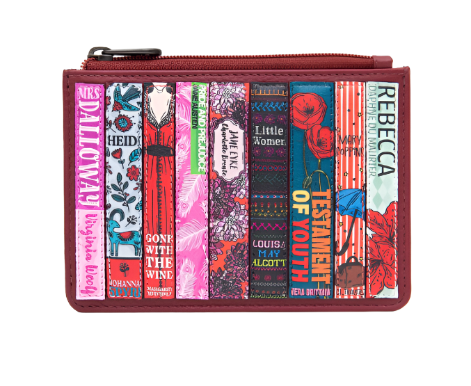 Zip Top Leather Purse - Cherry Red Bookworm