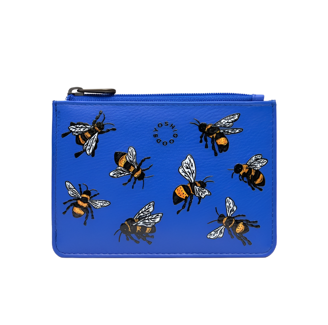 Zip Top Leather Purse Small - Sweet Bees