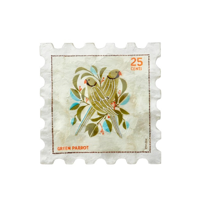 Capiz Shell Art - Fiesta Stamp - Parrot