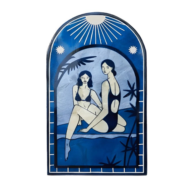 Capiz Shell Art - Resort - Toe Dip Blue