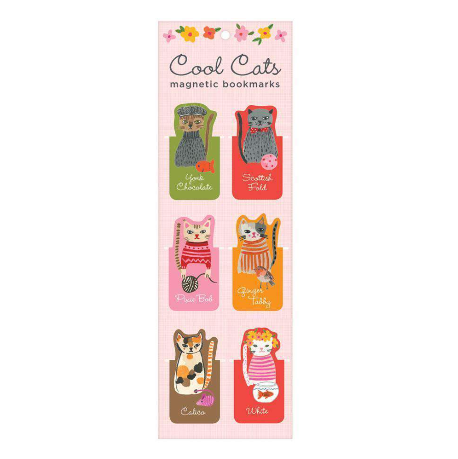 Magnetic Bookmarks Set of 6 - Cool Cats