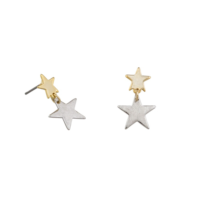Little Star Big Star Stud Earrings, Gold & Sliver