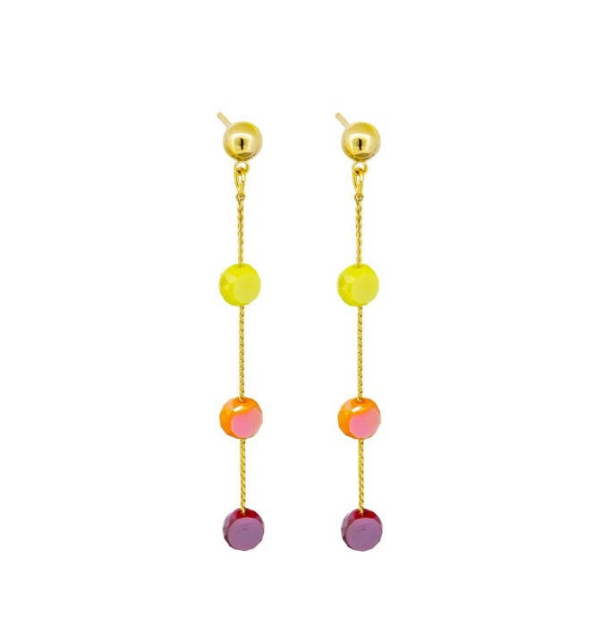 Bright Drop Stud Earrings - Gold