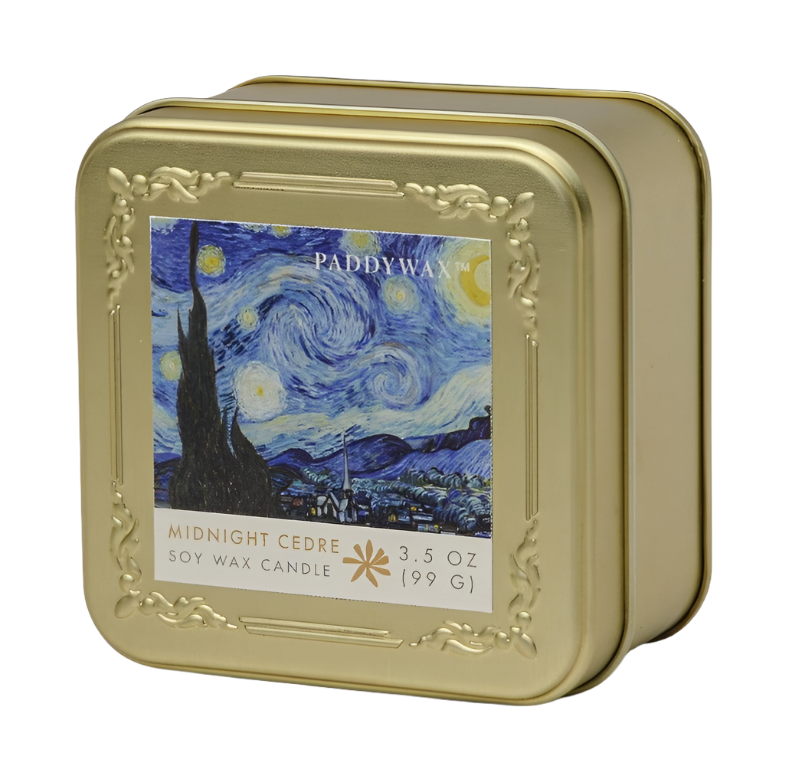 Impressionist Tin Candle - Van Gogh (Midnight Cedre)