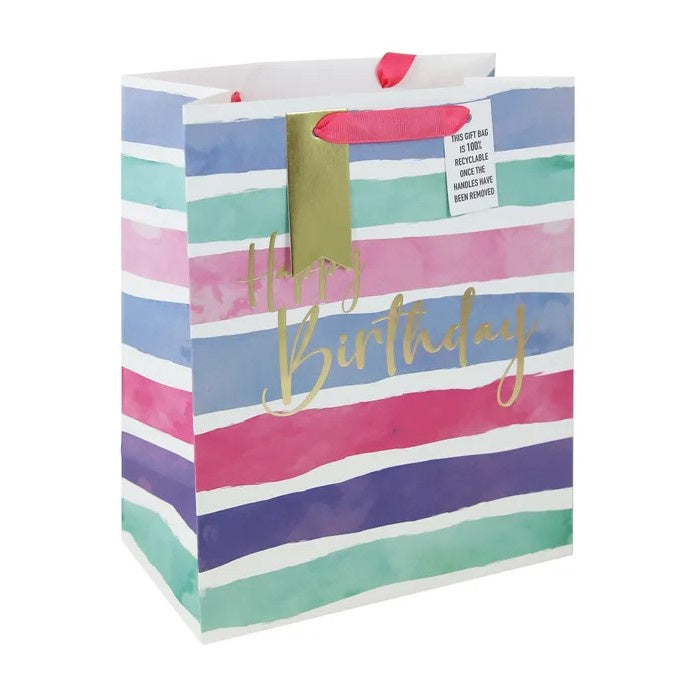 Large Gift Bag - Birthday Stripes