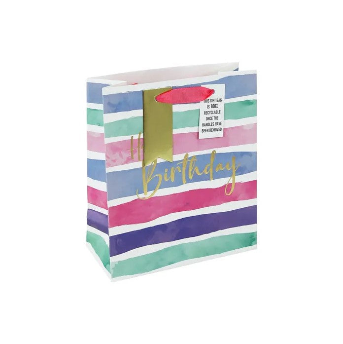 Medium Gift Bag - Birthday Stripes
