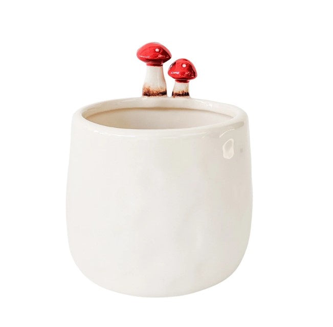 Toadstool Planter White 11cm