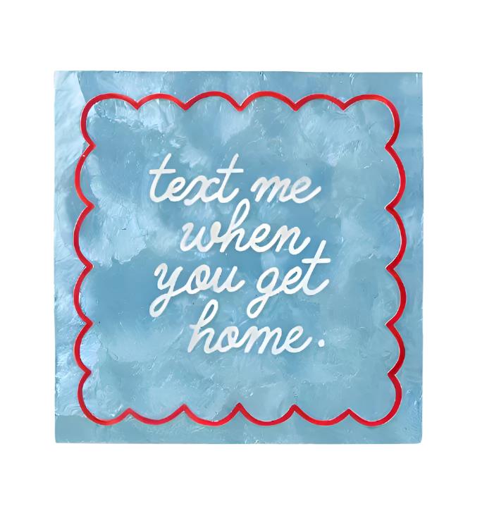 Capiz Shell Art Tile - Fun House - Text Me