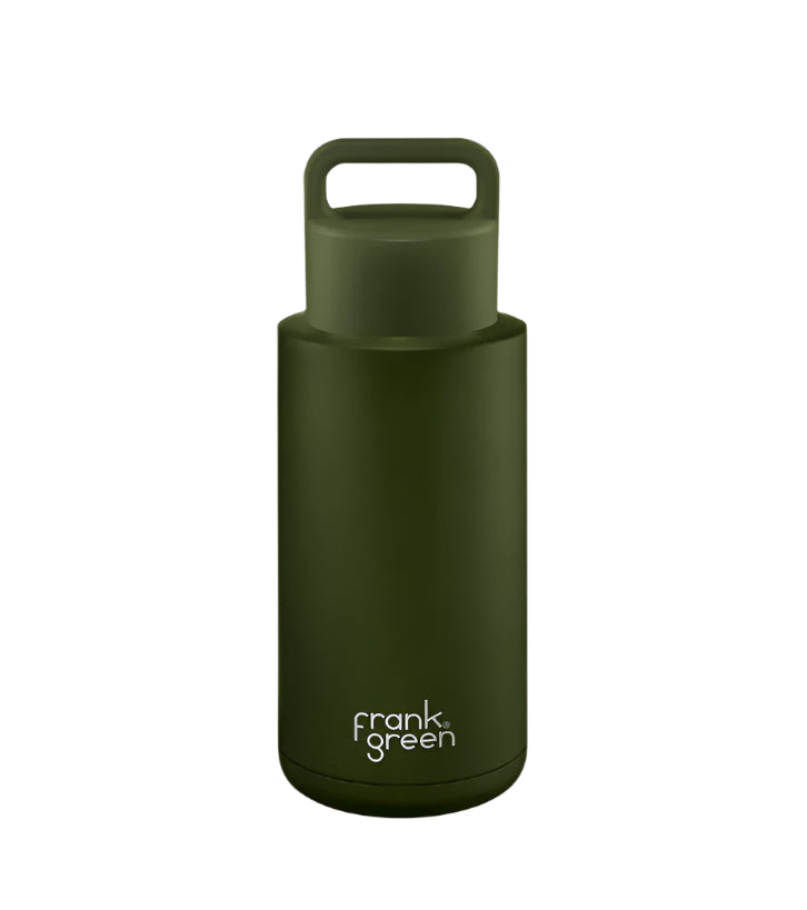 Ceramic Reusable Bottle With Grip Finish - Khaki