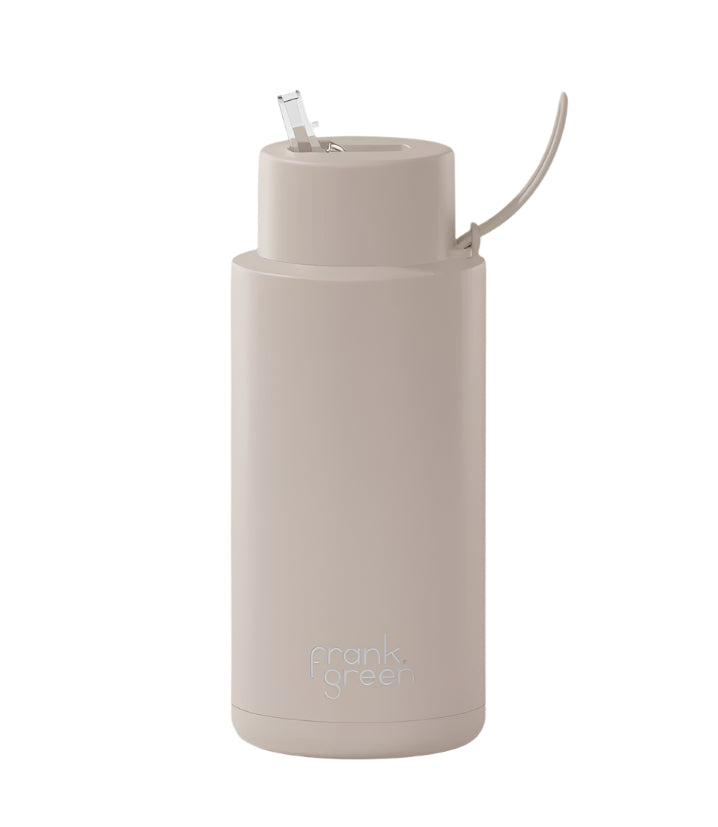 Ceramic Reusable Bottle With Straw Lid 1L - Moondust