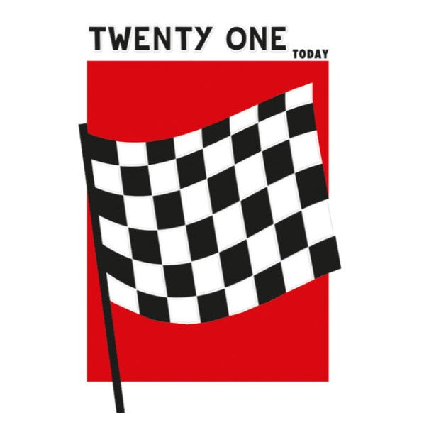 Happy Birthday - Formula 1 Flag 21st