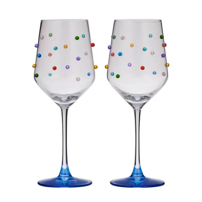 Polka Wine Glasses - Set of 2