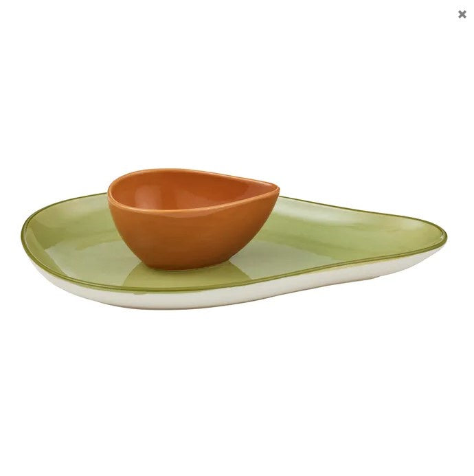 Guac Ceramic Chip and Dip Set
