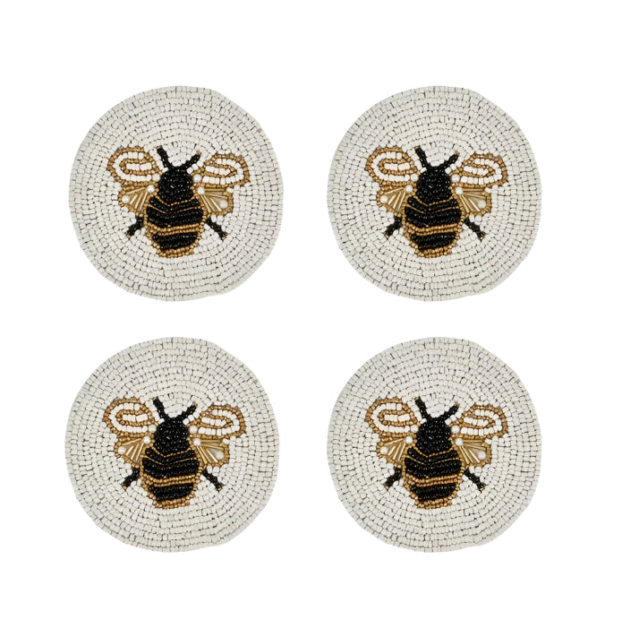 Beaded Coasters Set of 4 - Bee