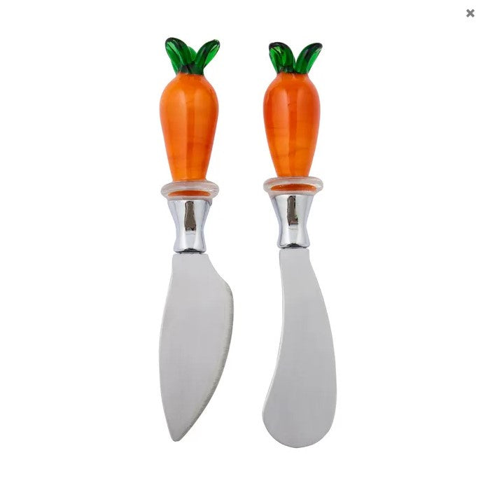 Veggie Glass/Metal Cheese Knives - Set of 2