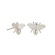 Honey Bee Stud Earrings - Silver