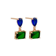 Odette Crystal Drop Earrings - Sapphire