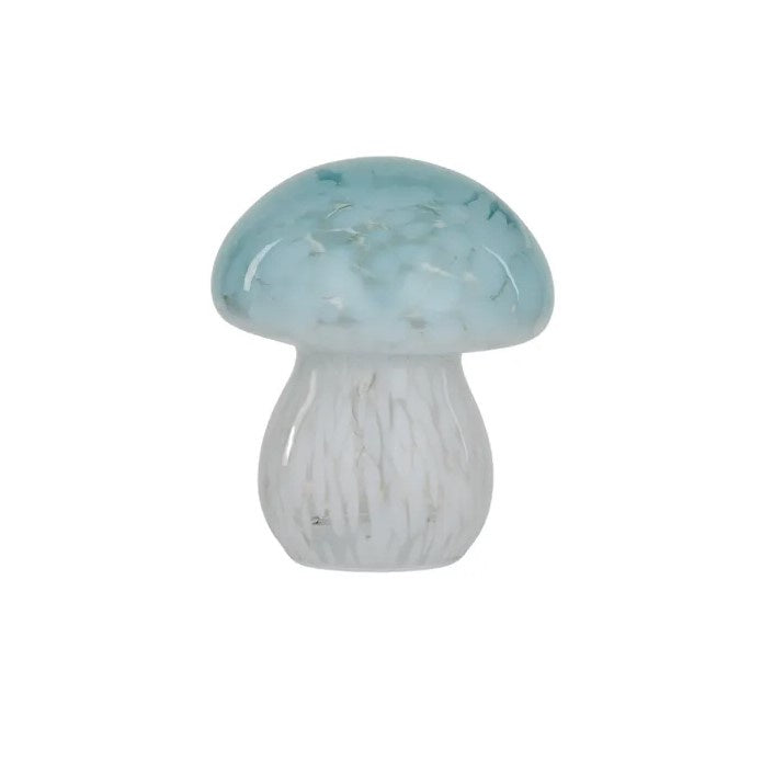 Mushroom Glass LED Lamp Small - Blue & White