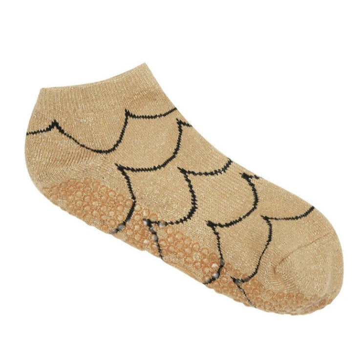 Classic Low Rise Grip Socks - Scallop Gold