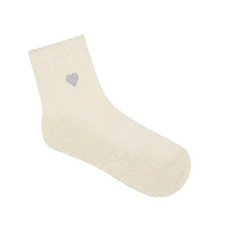 Crew Grip Socks - Heart Ruffle Oat