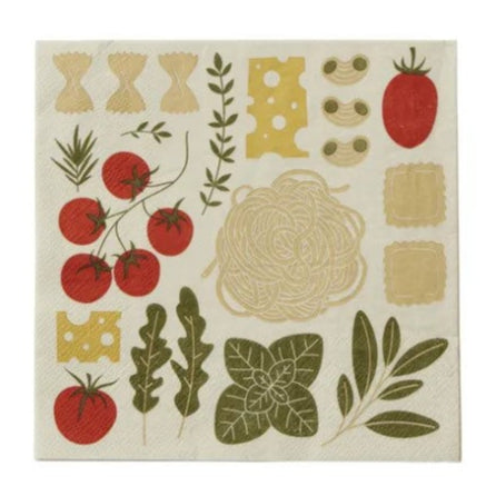 Paper Napkin - Deli Red/Olive