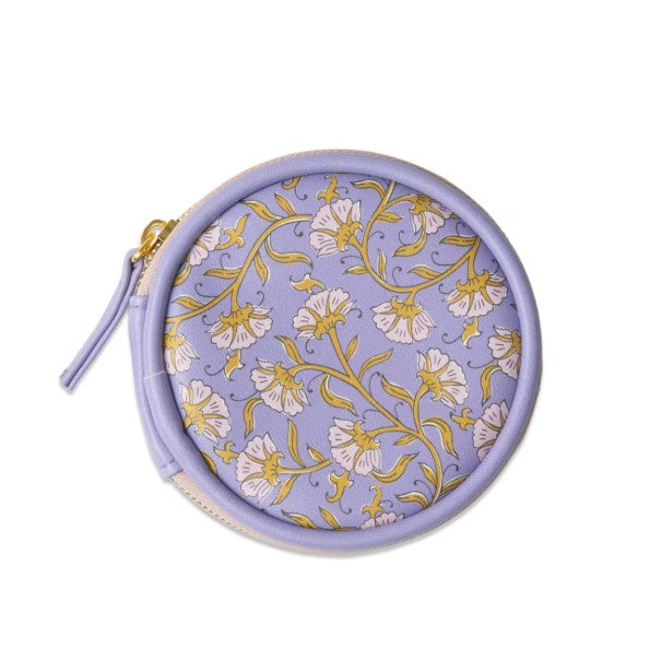 Vegan Leather Pill Case - Purple Vintage Floral