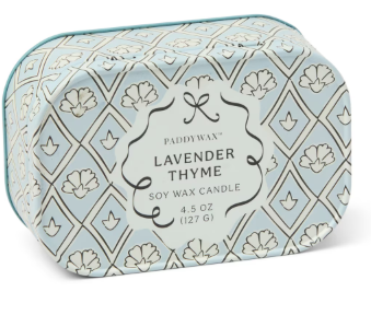 Cherie Printed Tin Candle - Lavender & Thyme