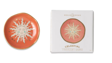 Celestial Ceramic Trinket Dish - Terracotta Sun