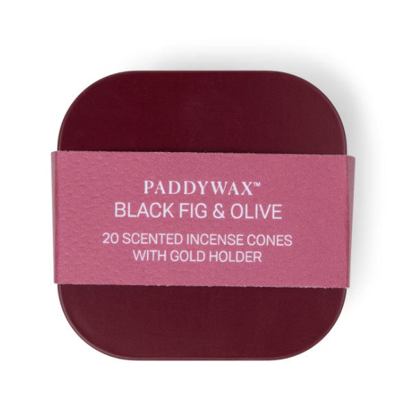 Cubed Tin Incense Holder & Cones - Black Fig & Olive