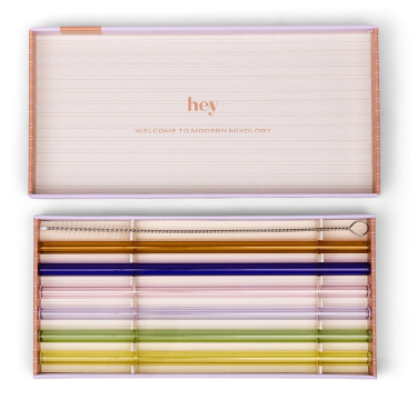 The Danny Set of 6 Glass Highball Straws