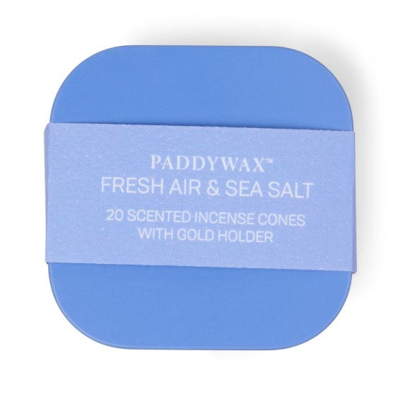 Cubed Tin Incense Holder & Cones - Fresh Air & Sea Salt