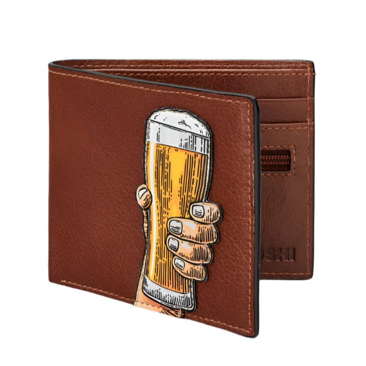 Leather Wallet - Cheers, Brown