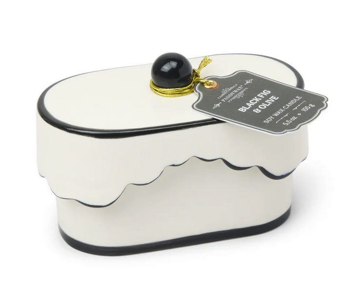 Cherie Porcelain Ceramic Dish Candle - Black Fig & Olive