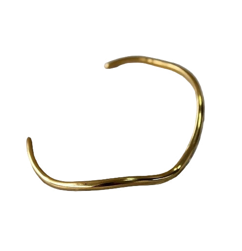 Gold Wave Cuff Bangle