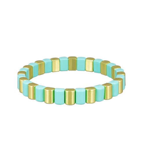 Tile Bracelet - Green Scalloped